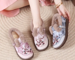 一腳蹬加絨棉鞋